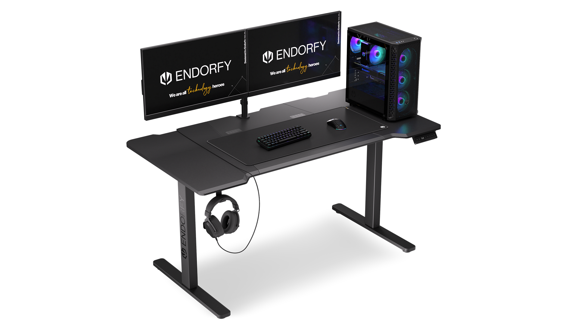 endorfy-atlas-l-electric-schreibtisch-h-henverstellbar-schwarz image 2