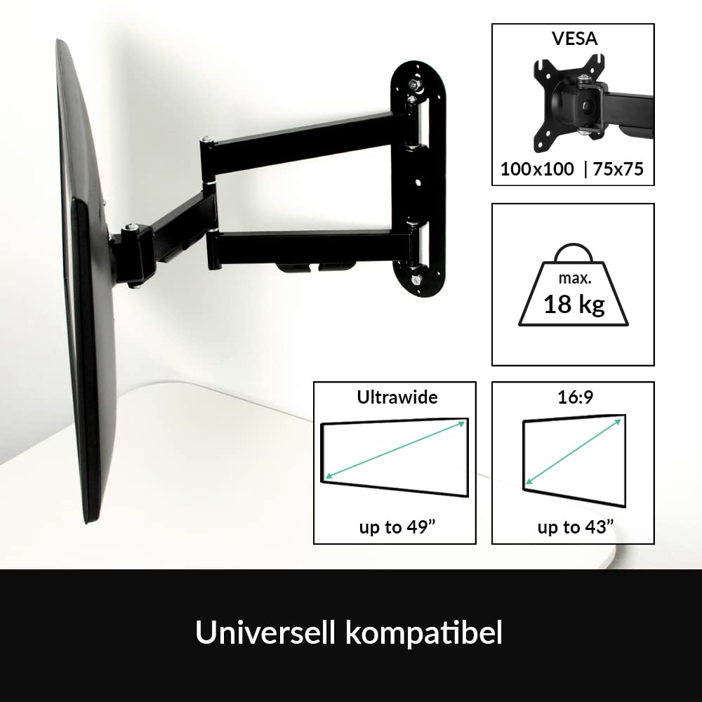 arctic-w1c-monitor-wandhalterung-vesa-75-100-schwarz-49-zoll image 3