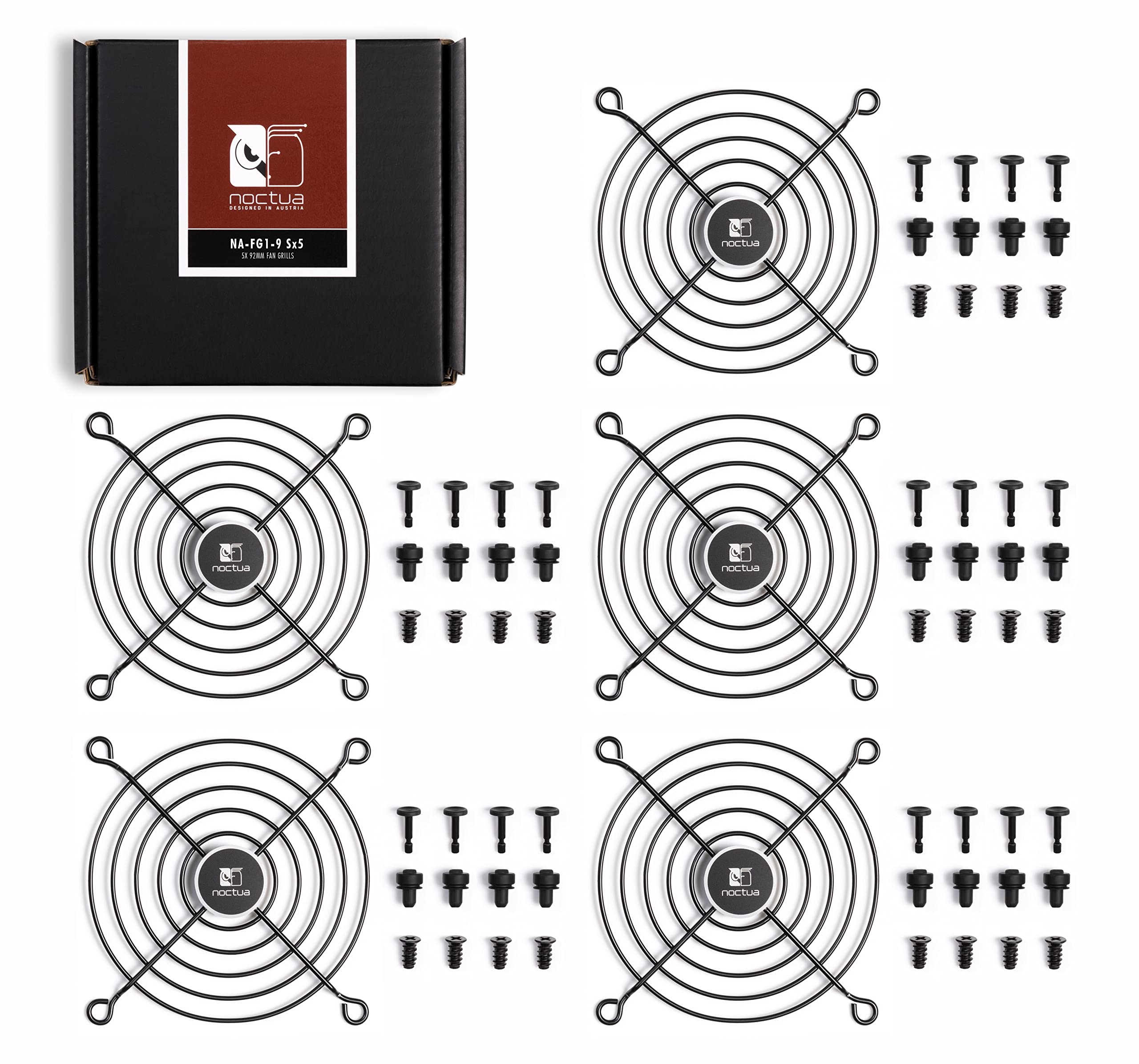 noctua-na-fg1-9-sx5-l-ftergitter-92mm-5er-set-schwarz-leise image 3